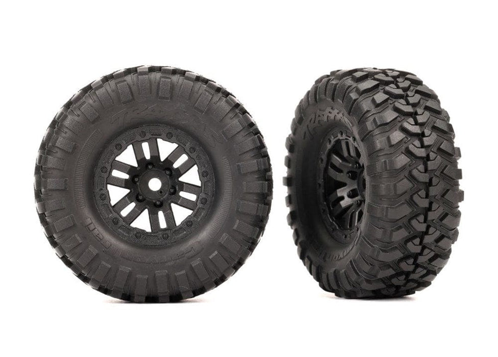 TRA9773 Traxxas Tires & Wheels, Premounted (Black 1.0", Canyon Trail)