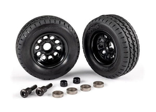 TRA9797 Traxxas Trailer Wheels (2)/ Tires (2)/ Mounting Hardware