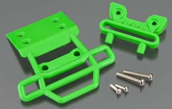 TRA3621A Bumper, front / bumper mount, front / 4x23mm RM (2)/ 3x10mm RST (2) (green)
