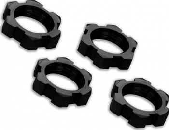 TRA7758A Wheel Nuts Splined 17mm Serrated (Black-Anodized) (4)