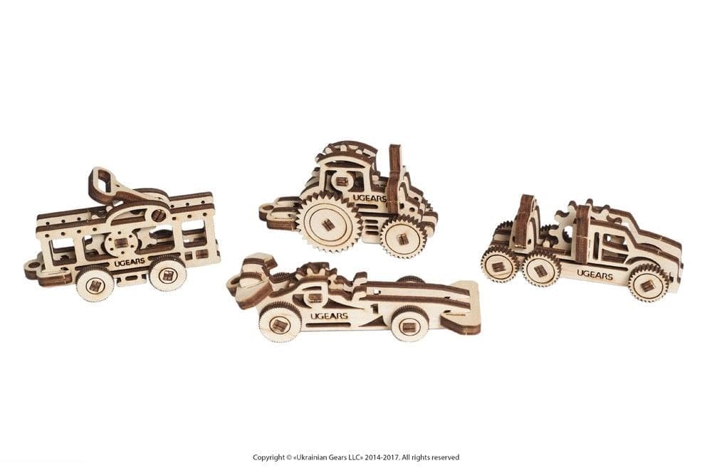 UGR70033 UGears U-Fidget Vehicles (4 models) - 14 pieces (Easy)