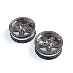 LOS43049 Front Wheel, Black Chrome (2): 22S Drag