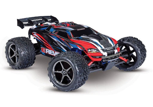 TRA71054-8REDBLUE	 Traxxas E-Revo 1/16 4X4 Monster Truck RTR with TQ 2.4GHz Radio System, XL-2.5 ESC Includes 6-Cell NiMH Traxxas Battery and 2-amp USB-C Charger w/ iD - Red Blue *Sold Separately  fast Charger # TRA2970 *And extra battery # TRA2925X
