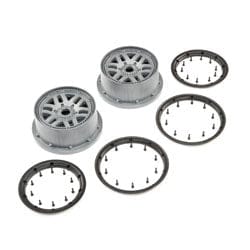 LOS45022  Wheel & Beadlock Set, Grey (2): 5ive-T 2.0