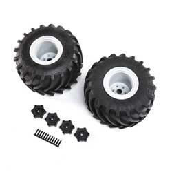 LOS43034 Mounted Monster Truck Tires, L/R: LMT