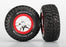 TRA5975A  Tire/Wheel Assembly Glued Red Beadlock Fr/Re (2)
