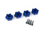 TRA8956X Traxxas Wheel hubs, hex, aluminum (blue-anodized) (4)/ 4x13mm screw pins (4)