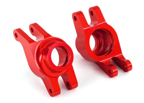 TRA8952R Traxxas Carriers, stub axle (red-anodized 6061-T6 aluminum) (rear) (2)