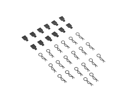 DTXC2650  1/10 Body Clips (20)/Rubber Pull Tabs (12)