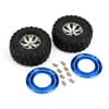 INTT8557BL Beadlock Poly Wheel/Tire (2), Blue: SLH, 4X4